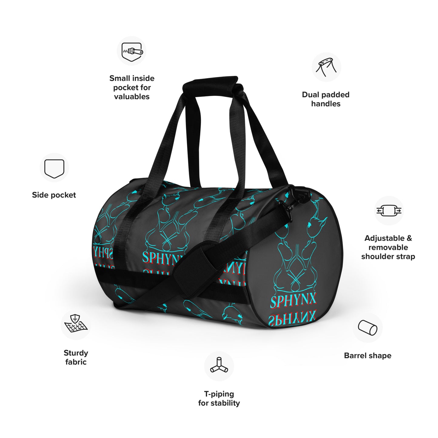 Black Logo gym bag