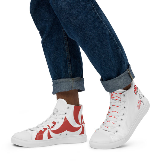 Cooler Than A Peppermint high top canvas shoes (Men Size)